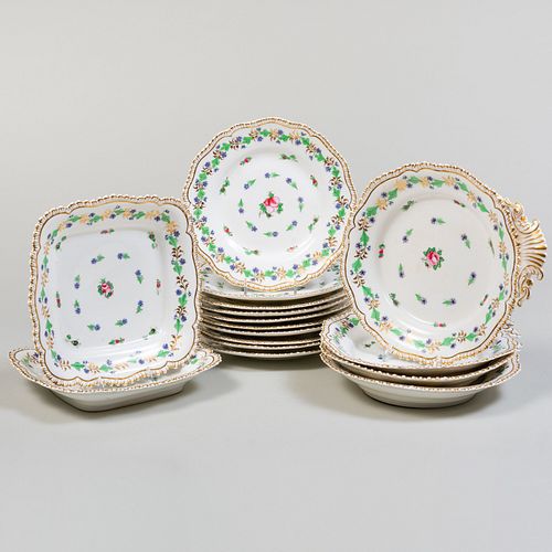 ENGLISH PORCELAIN PART DESSERT