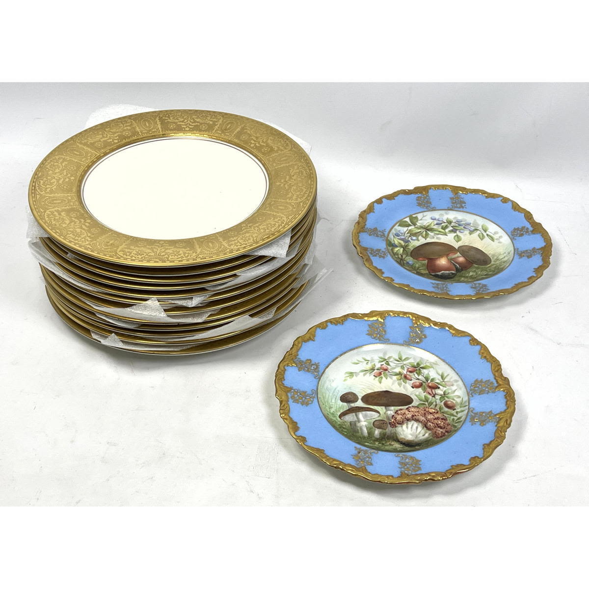 English Porcelain Plates. Set 12