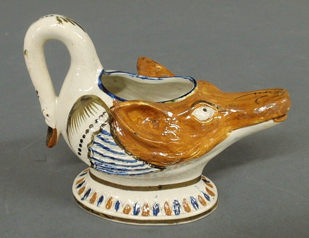 English Prattware creamer late 19th