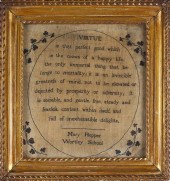 English Quaker Sampler Wortley