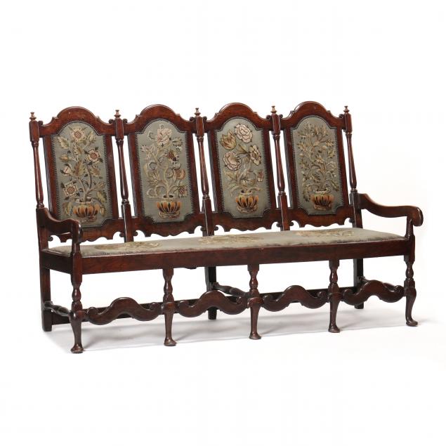 ENGLISH QUEEN ANNE OAK QUADRUPLE