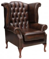 ENGLISH QUEEN ANNE STYLE LEATH