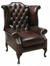 ENGLISH QUEEN ANNE STYLE LEATH