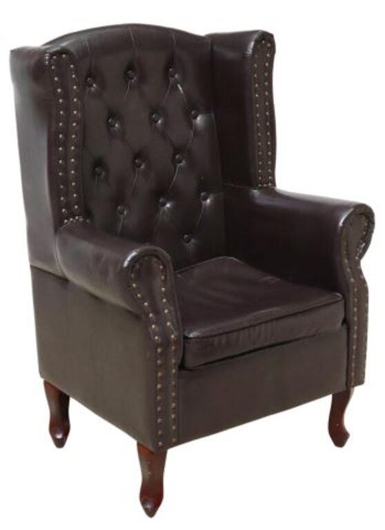 ENGLISH QUEEN ANNE STYLE WINGBACK