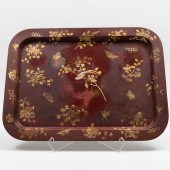 ENGLISH RED PAINTED AND GILT D