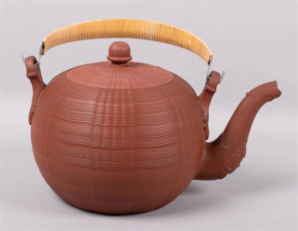 ENGLISH RED STONEWARE ENGINE-TURNED