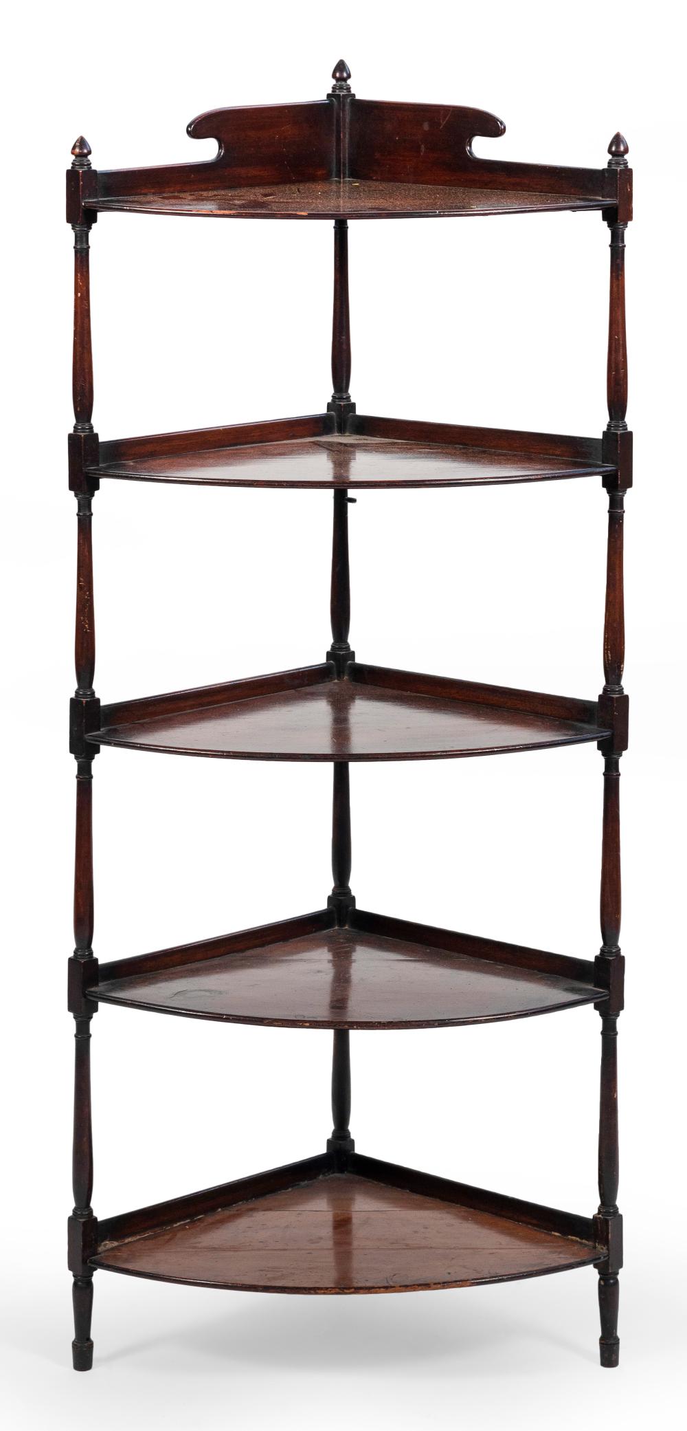 ENGLISH REGENCY CORNER ETAGERE