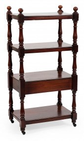 ENGLISH REGENCY FOUR-TIER SHEL