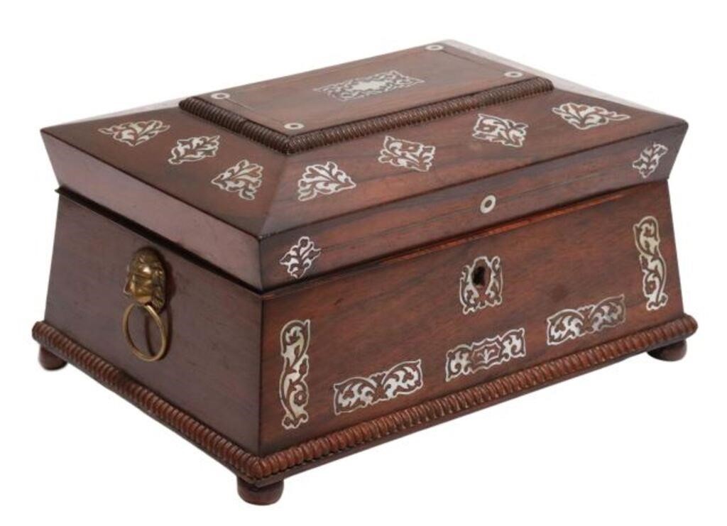ENGLISH REGENCY MOP ROSEWOOD TEA
