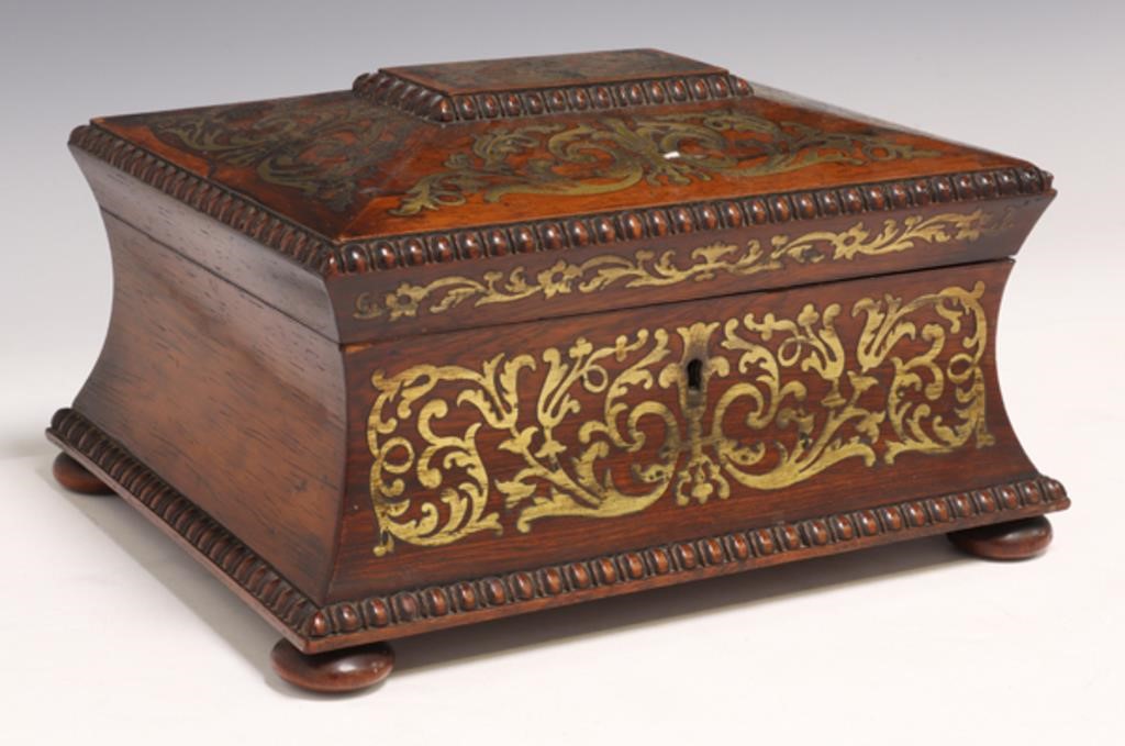 ENGLISH REGENCY PERIOD BRASS-INLAID