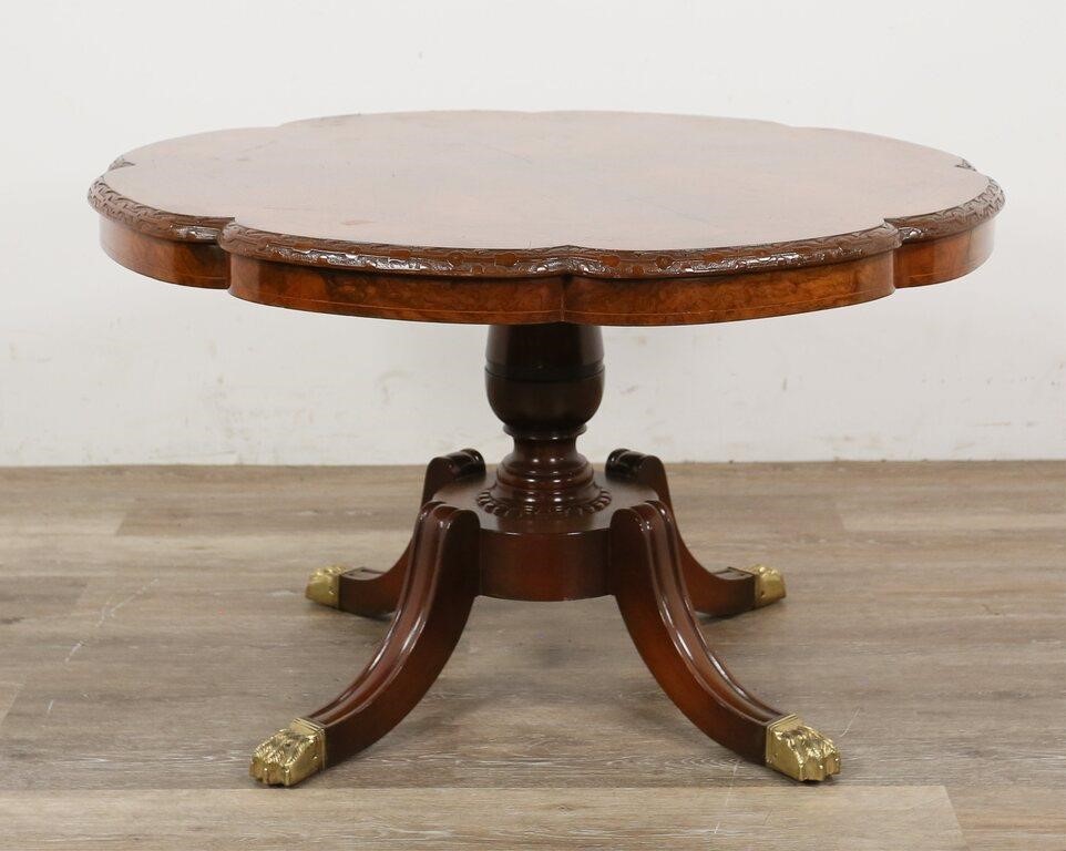 ENGLISH REGENCY STYLE BURL COCKTAIL