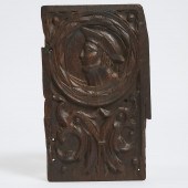 English Relief Carved Oak Roma