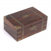 ENGLISH ROSEWOOD AND BRASS TRA