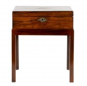 ENGLISH ROSEWOOD COFFER ON STA