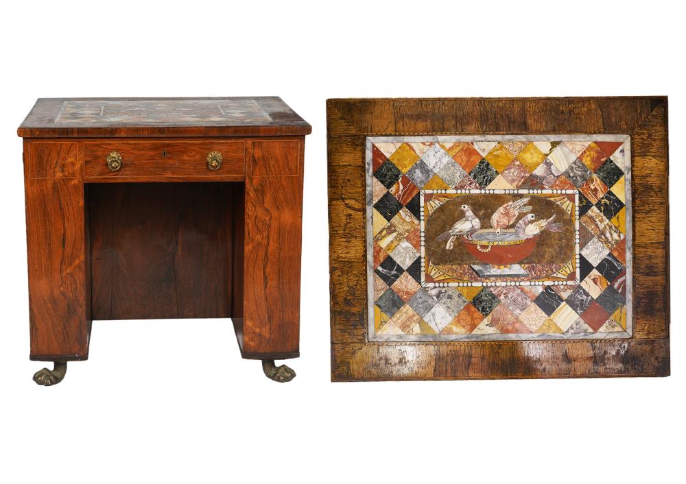 ENGLISH ROSEWOOD DESK WITH PIETRA