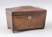 ENGLISH ROSEWOOD VENEER TEA CA