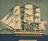 ENGLISH SAILOR'S WOOLWORK PICT