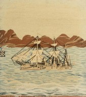 ENGLISH SAILOR'S WOOLWORK PICT
