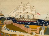 ENGLISH SAILOR'S WOOLWORK PICT