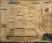 ENGLISH SAILOR'S WOOLWORK PICT