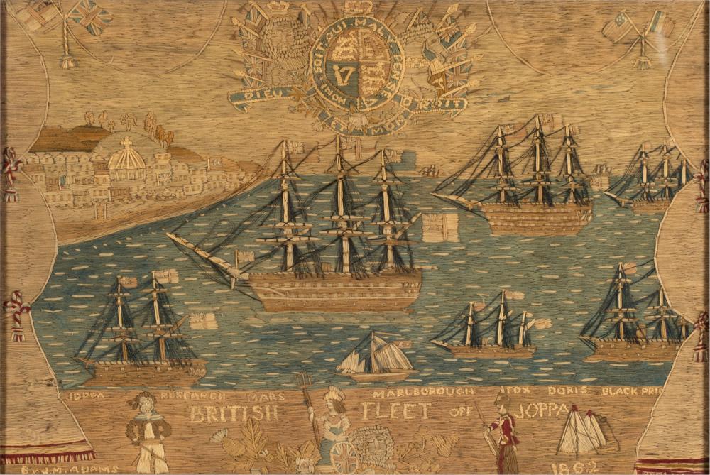 ENGLISH SAILOR'S WOOLWORK PICTURE