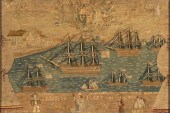 ENGLISH SAILOR'S WOOLWORK PICT