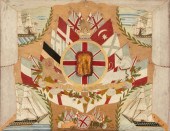 ENGLISH SAILOR'S WOOLWORK PICT