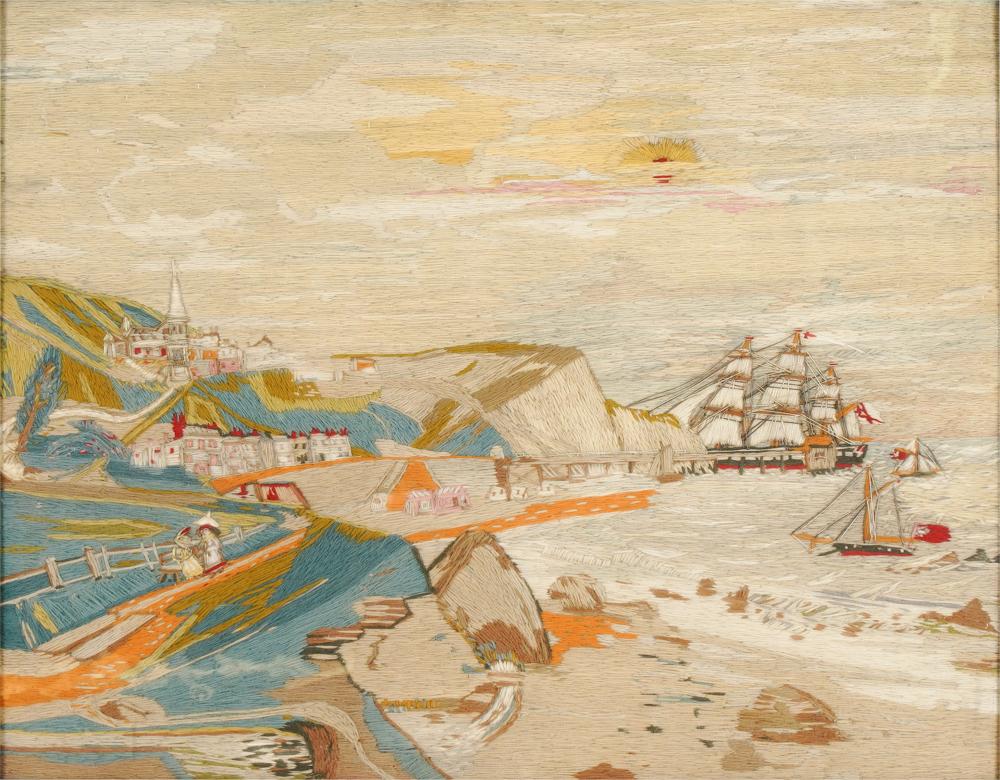 ENGLISH SAILOR'S WOOLWORK PICTURE