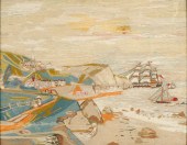 ENGLISH SAILOR'S WOOLWORK PICT