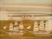 ENGLISH SAILOR'S WOOLWORK PICT