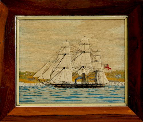ENGLISH SAILOR'S WOOLWORK "PORTRAIT