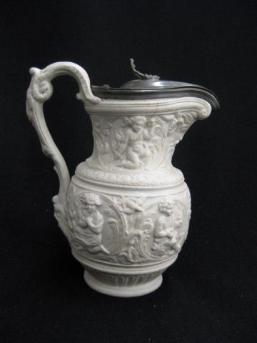 English Salt Glaze Syrup Pitcher