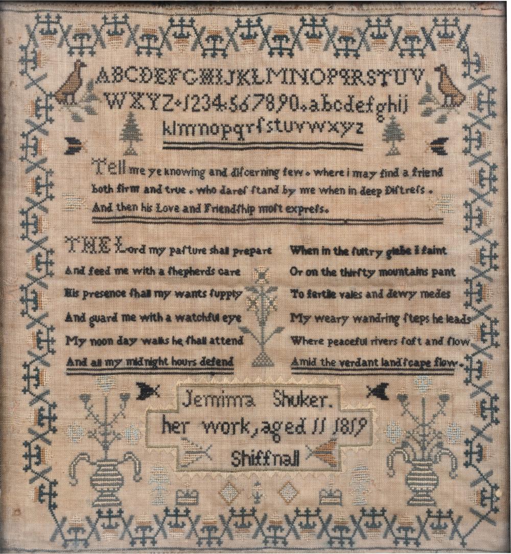 ENGLISH SAMPLER DATED 1859