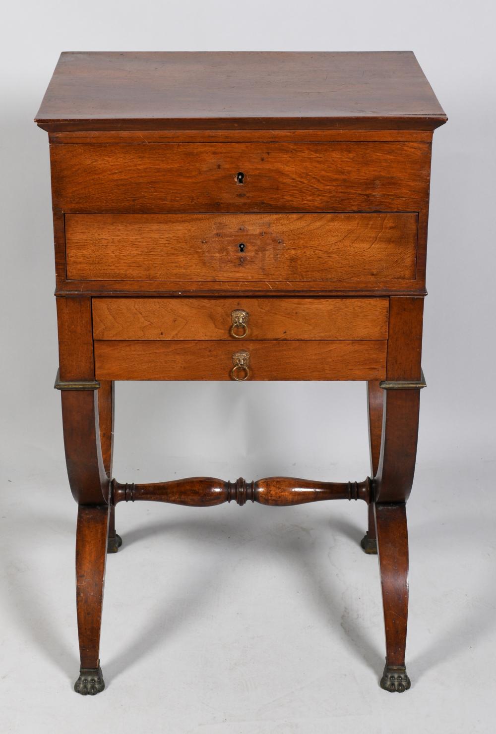 ENGLISH SARCOPHAGUS SHAPED MAHOGANY