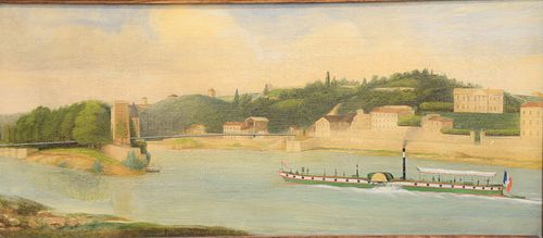 ENGLISH SCHOOL, 19TH C., STEAM BOAT
