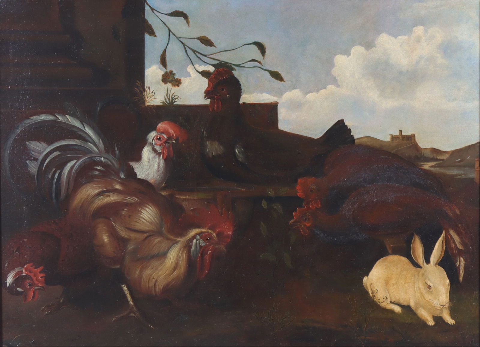 ENGLISH SCHOOL - BARNYARD WITH