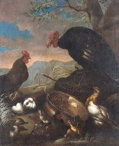 ENGLISH SCHOOL - BARNYARD WITH