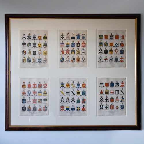 ENGLISH SCHOOL: HERALDRY: SIX