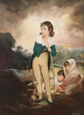 ENGLISH SCHOOL Large oil on ca