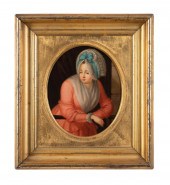 ENGLISH SCHOOL OVAL PORTRAIT O