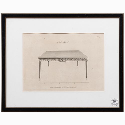 ENGLISH SCHOOL: SOFA; AND SIDE
