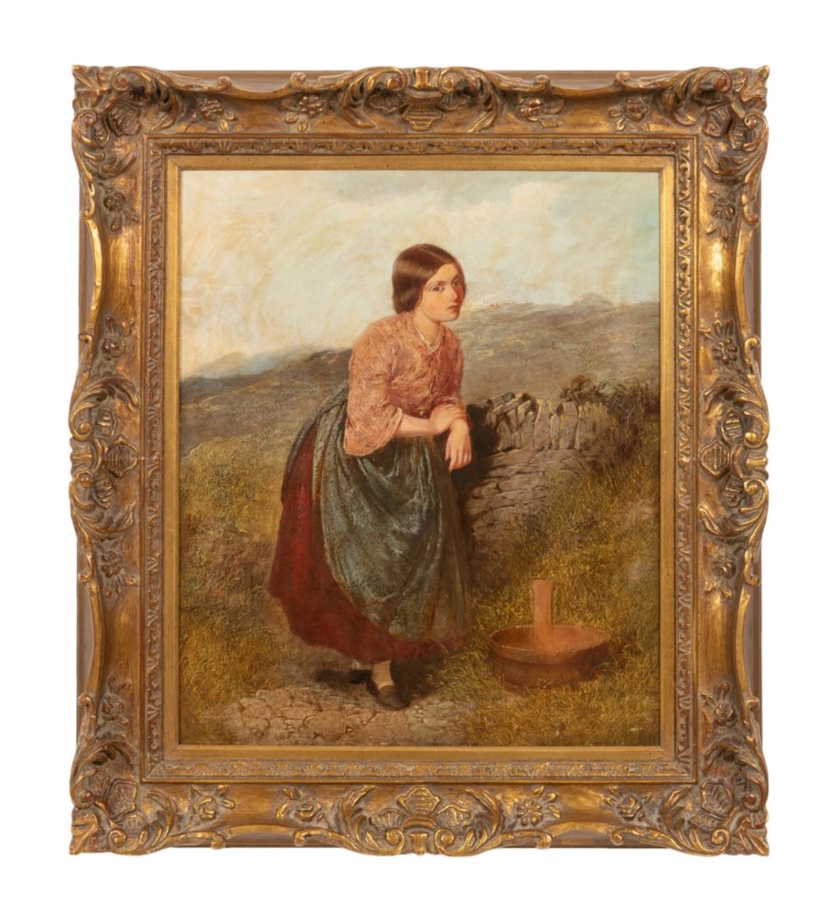 ENGLISH SCHOOL, "THE MILKMAID", OIL