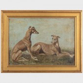 ENGLISH SCHOOL: TWO GREYHOUNDS