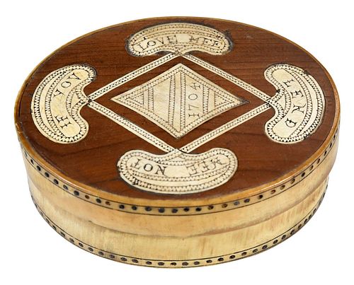 ENGLISH SCRIMSHAW HORN SNUFF