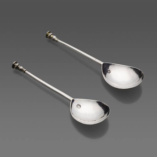 English. Seal-top spoons, two. 17th