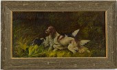 English Setters Oil on Canvas