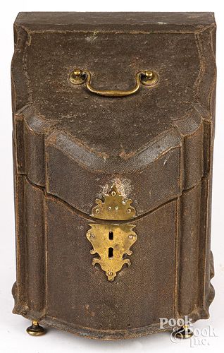 ENGLISH SHAGREEN KNIFE BOX, 18TH