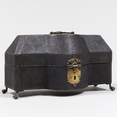 ENGLISH SHAGREEN TEA CHEST ON