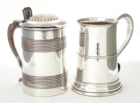English Sheffield plate tankards