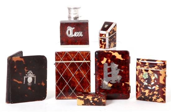 English shell-clad caddy cases